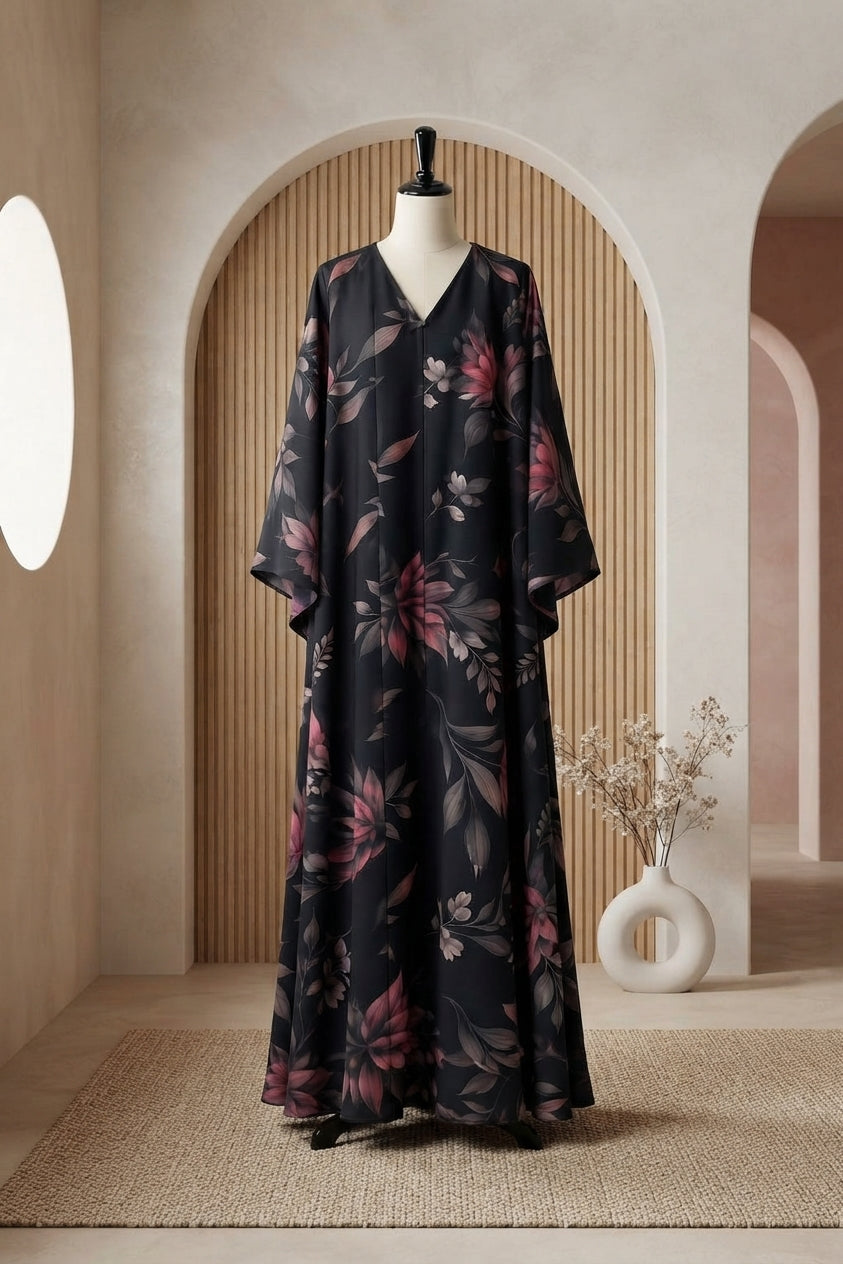 Midnight Blossom Abaya