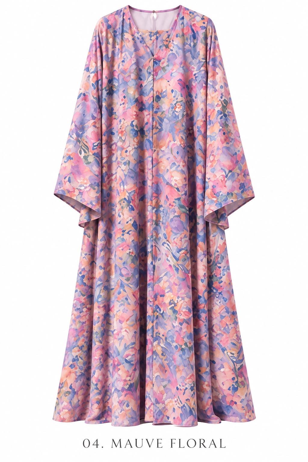 Mauve Floral Abaya