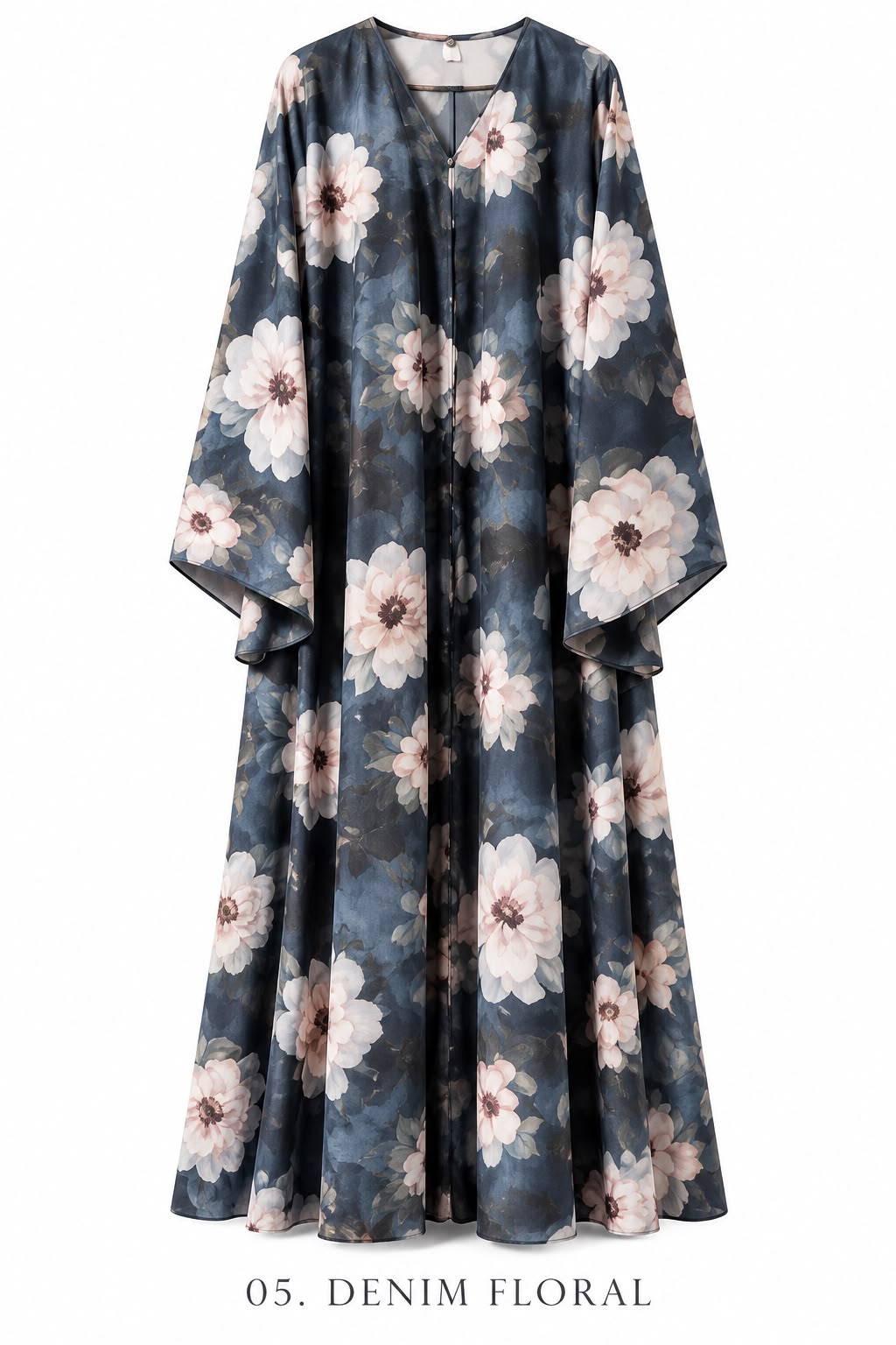 Denim Floral Abaya