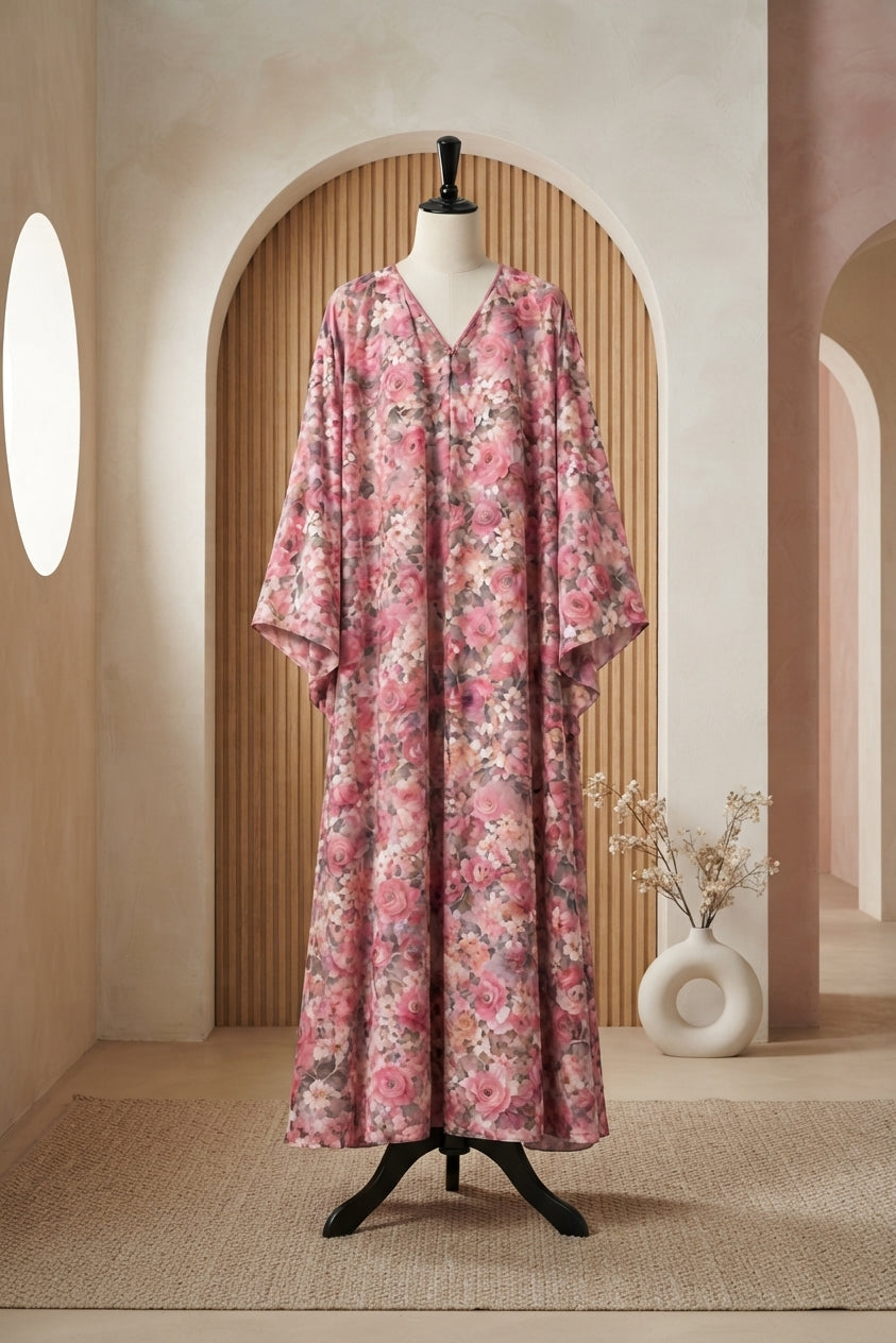 Pink Rose Abaya