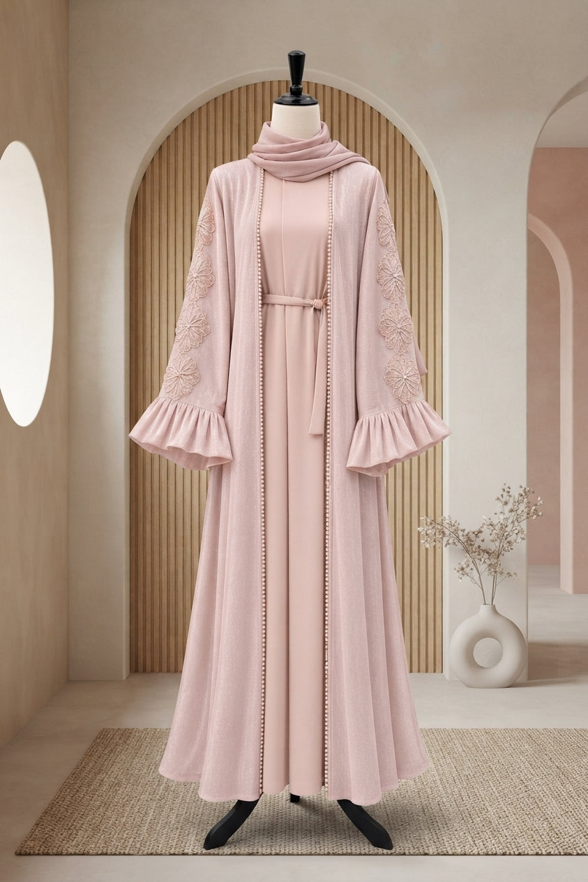 Blush Radiance Abaya