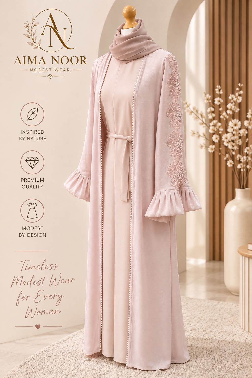Blush Radiance Abaya