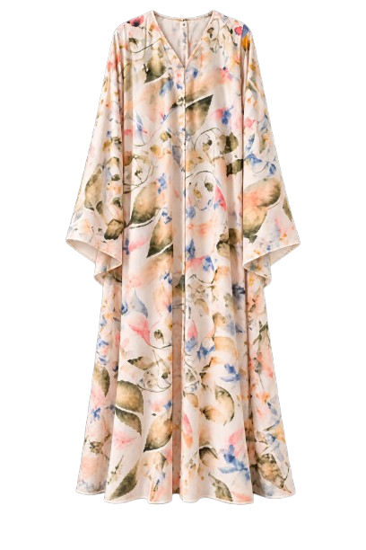 Cream Watercolour Abaya
